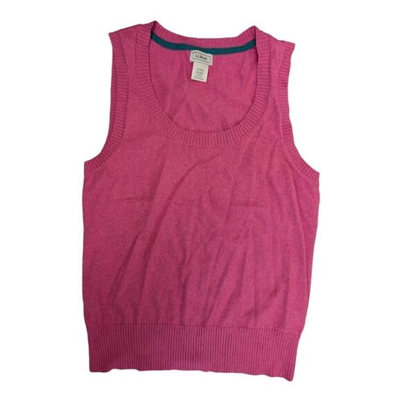 LL Bean lilac pink cashmere cotton blend sweater vest top scoop neck size XS - Picture 2 of 7
